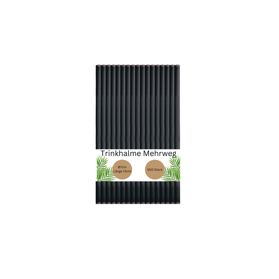 Trinkhalm schwarz 7x150mm