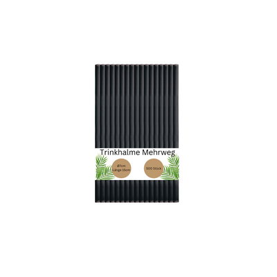 Trinkhalm schwarz 7x150mm