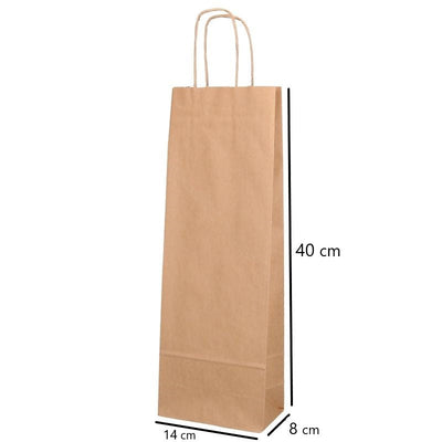 Umweltschonende Papier Tragetaschen 25 Stück 14 x 8 x 40 cm