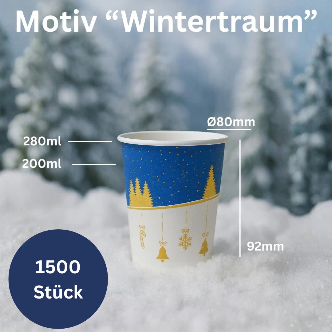 DeinPack Glühweinbecher 200ml - hitzebeständig - verschiedene Designs