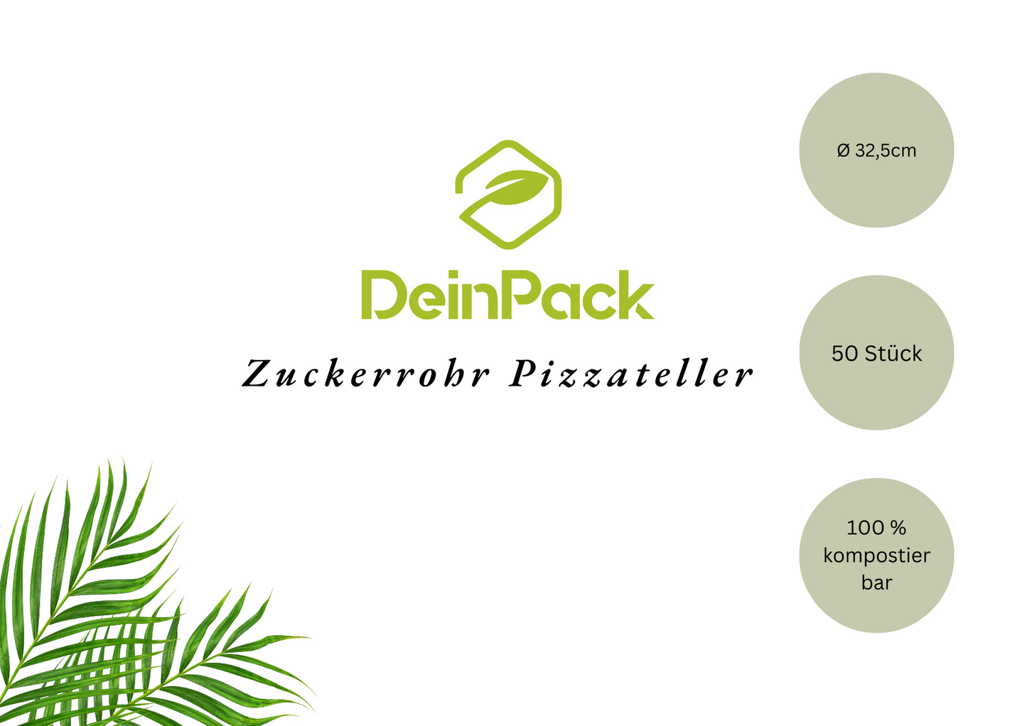 Zuckerrohr Teller rund
