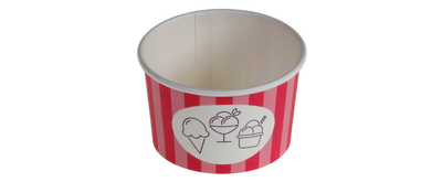 Eisbecher bunt gestreift aus Kraftpapier – 120 ml / 180 ml / 240 ml