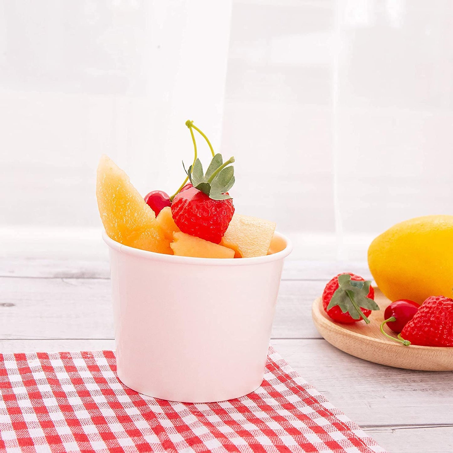 Eisbecher Papp-Becher, 550ml, Pappe-weiß, Ø115x77mm, 50 Stück