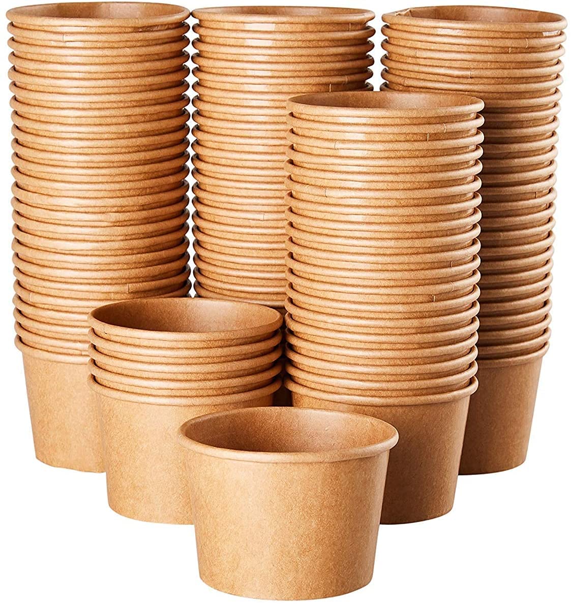Eisbecher Papp-Becher, 240ml, kraft-braun, Ø96x52mm, 50 Stück