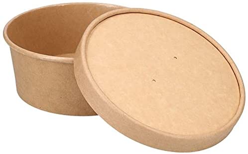 Salat-Schalen, Karton, 1000ml inkl. Papp-Deckel, Ø150x78mm, 50 Stück