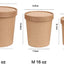 Suppenbecher 360ml, 12oz inkl. Papp-Deckel, Kraftpapier, Ø90x88mm, 50 Stück/Set