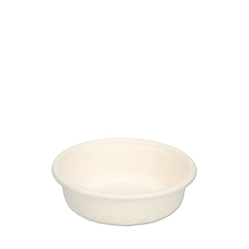 DeinPack kleine Schälchen für Dips aus Zuckerrohr, Saucen, Fingerfood, Marmelade I Mini Portionsbecher 30, 60, 85 ml rund weiß I Party Portionsschälchen Papierbecher
