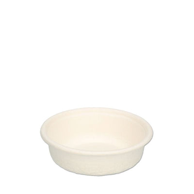 DeinPack kleine Schälchen für Dips aus Zuckerrohr, Saucen, Fingerfood, Marmelade I Mini Portionsbecher 30, 60, 85 ml rund weiß I Party Portionsschälchen Papierbecher