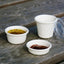 DeinPack kleine Schälchen für Dips aus Zuckerrohr, Saucen, Fingerfood, Marmelade I Mini Portionsbecher 30, 60, 85 ml rund weiß I Party Portionsschälchen Papierbecher