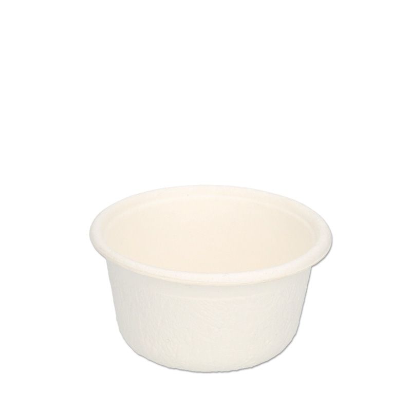 DeinPack kleine Schälchen für Dips aus Zuckerrohr, Saucen, Fingerfood, Marmelade I Mini Portionsbecher 30, 60, 85 ml rund weiß I Party Portionsschälchen Papierbecher