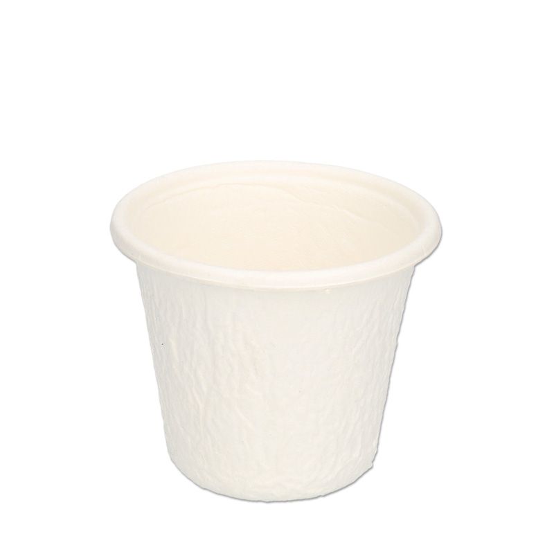 DeinPack kleine Schälchen für Dips aus Zuckerrohr, Saucen, Fingerfood, Marmelade I Mini Portionsbecher 30, 60, 85 ml rund weiß I Party Portionsschälchen Papierbecher