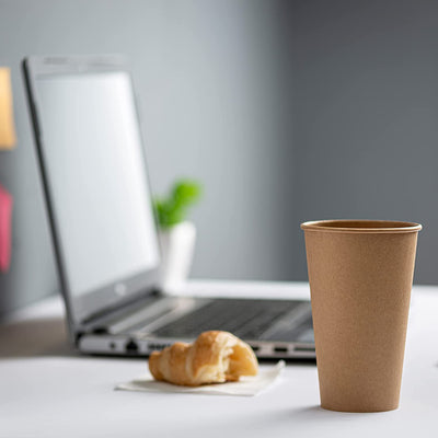 Coffee To-Go Pappbecher 200ml, kraft-braun, Ø80 x 92mm, 200 Stück