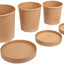 Suppenbecher 750ml, 26oz inkl. Papp-Deckel, Kraftpapier, Ø118x108mm, 500 Stück/Set
