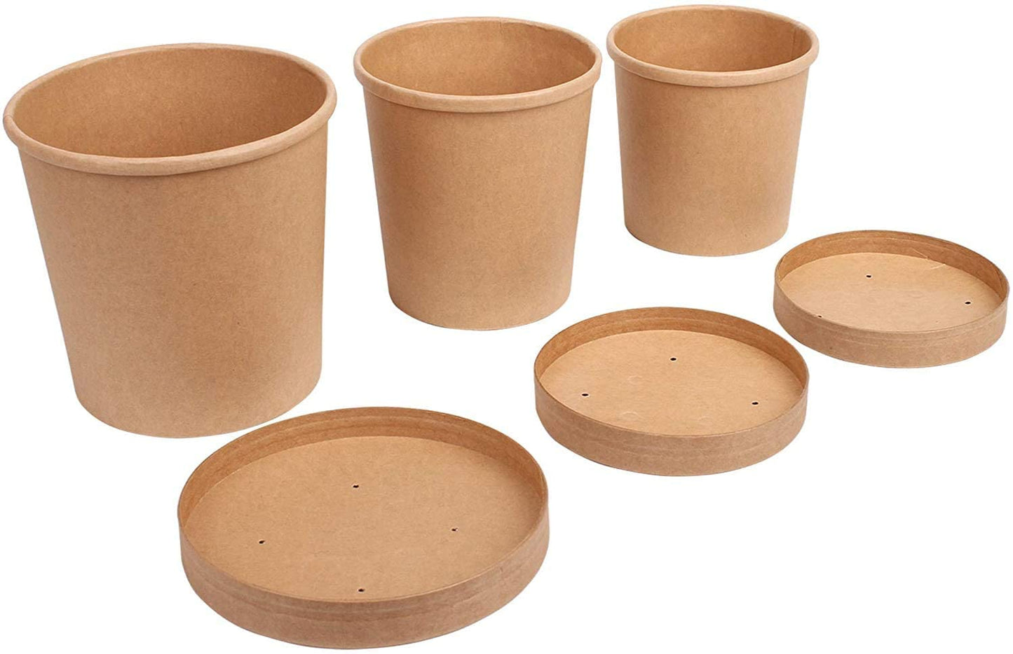 Suppenbecher 750ml, 26oz inkl. Papp-Deckel, Kraftpapier, Ø118x108mm, 50 Stück/Set
