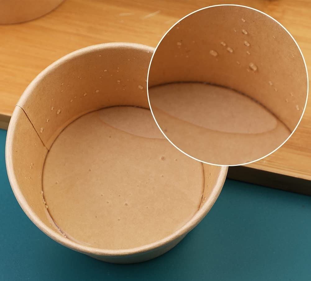 Suppenbecher 230ml, 8oz inkl. Papp-Deckel, Kraftpapier, Ø90x61mm, 500 Stück/Set